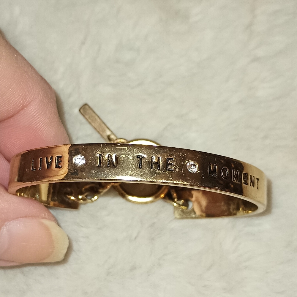 BCBGeneration Live In The Moment Gold Tone Cuff Bracelet